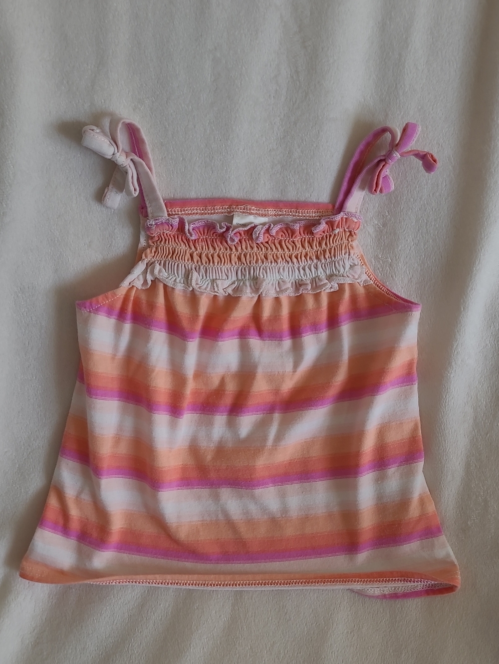 OshKosh B'gosh Pink & Orange Striped Tie-Shoulder Tank